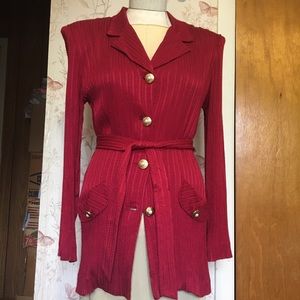 Shiny silky red blouse